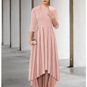 LanTing mother of the bride dress, size 8, color-peach